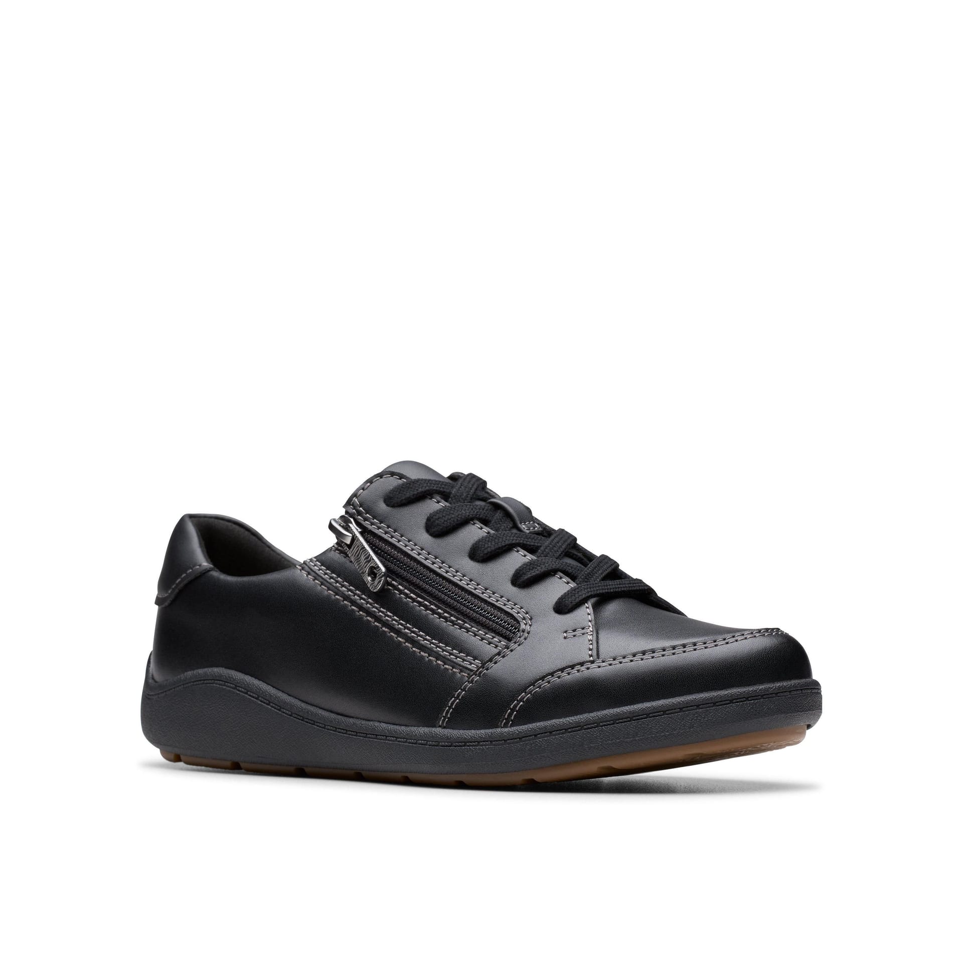 Clarks Clarks Women's Bryianne Bayla Black Leather Trainers - 4