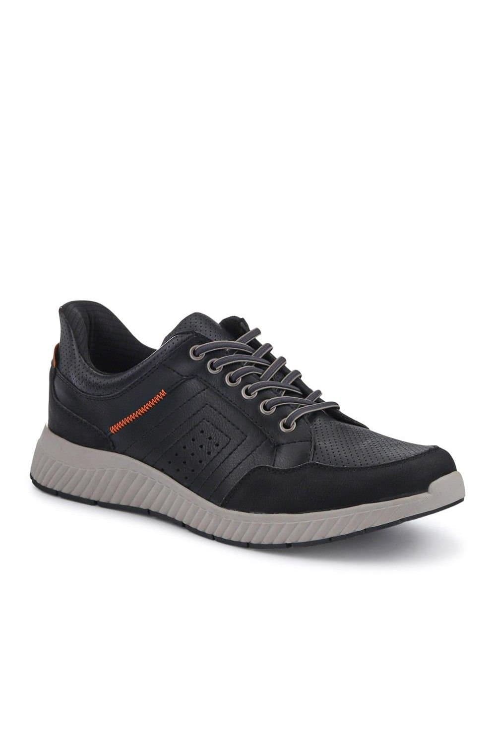 Pavers Pavers Men's Easy Step In Wide Fit Bungee Laced Shoes in Black