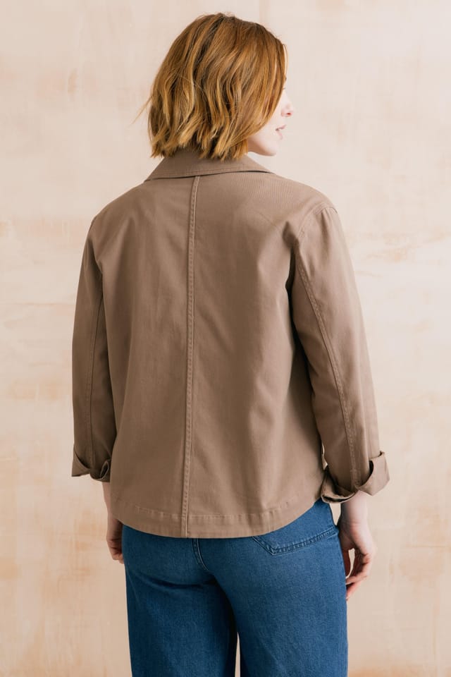 Lily & Me Lily & Me Women's Effie Stretch Cotton Twill Jacket in Brown - 3