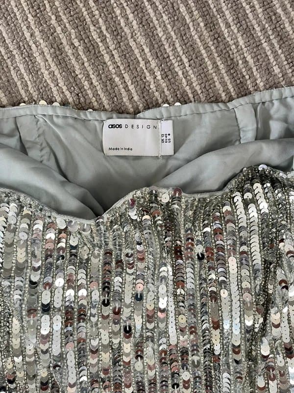 ASOS Beautiful sequin silver skirt