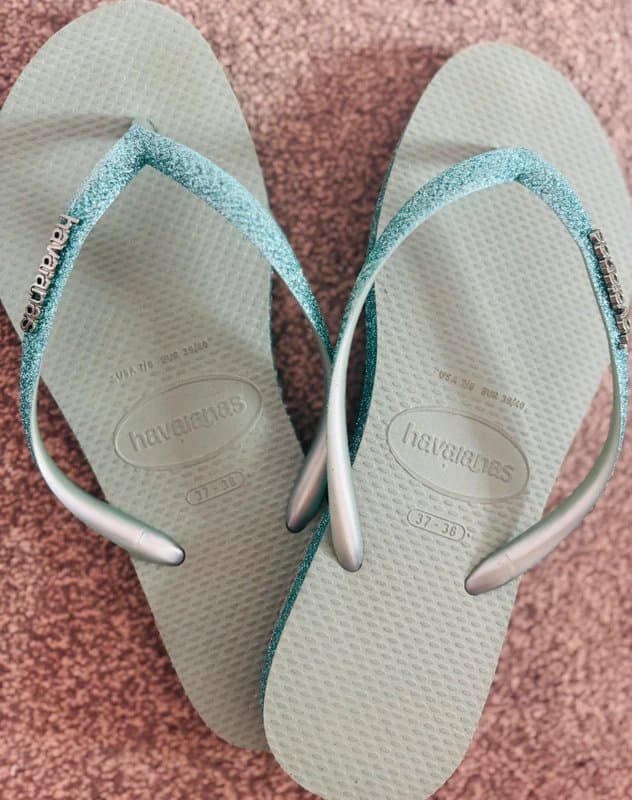 Havaianas Havaianas 37/38 blue glitter sandals wedding hen do party festival beach 4/5 same day post