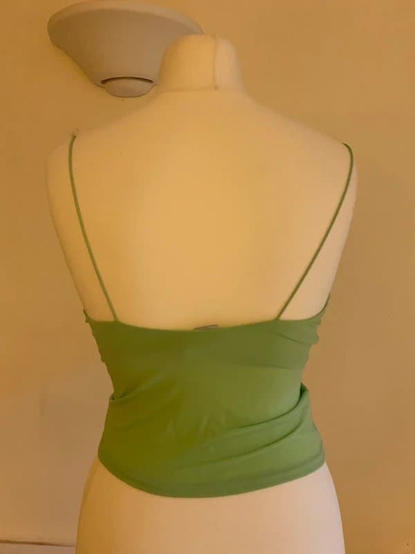 ASOS Design Green mesh tie up crop cami top