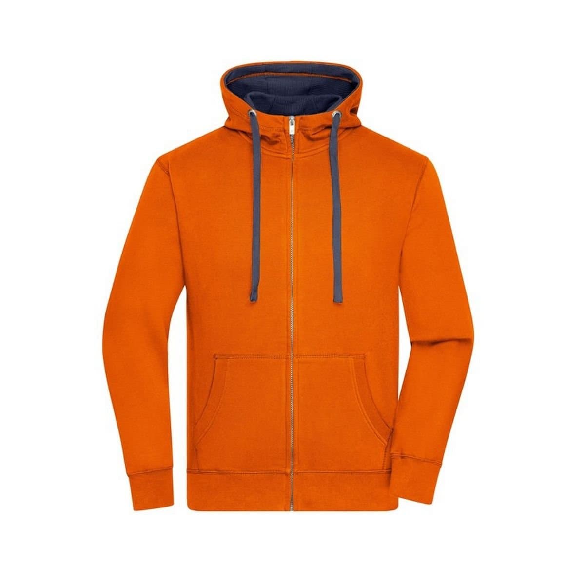 James and Nicholson James and Nicholson Men's Lifestyle Full Zip Hoodie in Orange