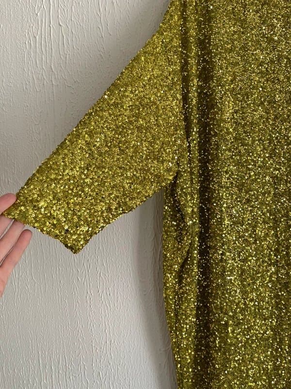 Never Fully Dressed Never fully dressed Lime sequin Jem dress size L/XL