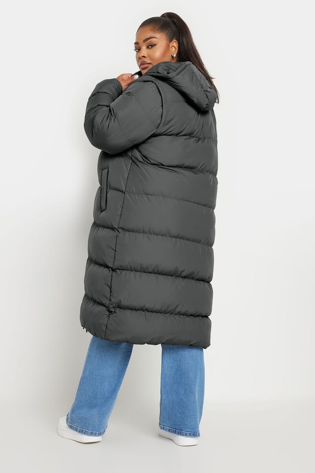 Yours Yours Women's Padded 2-in-1 Puffer Coat in Grey - 3