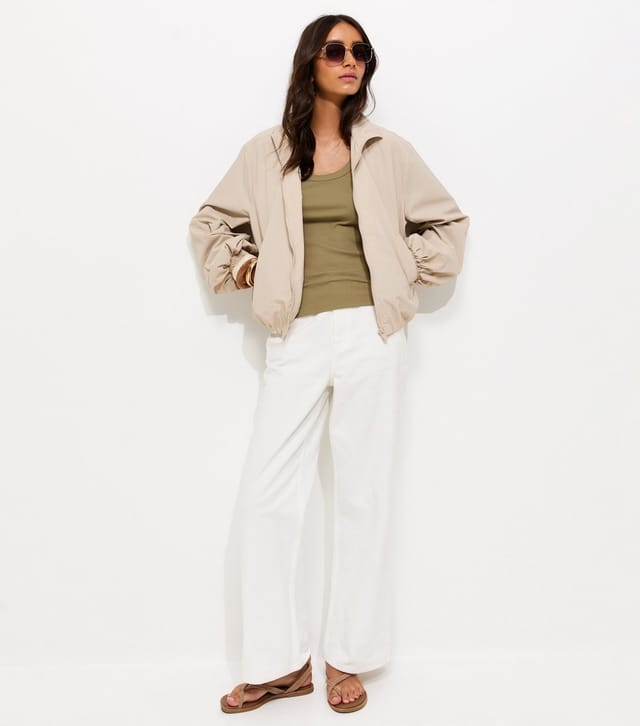 New Look Women's Light Khaki Wide Trim Scoop Vest Top New Look - 3