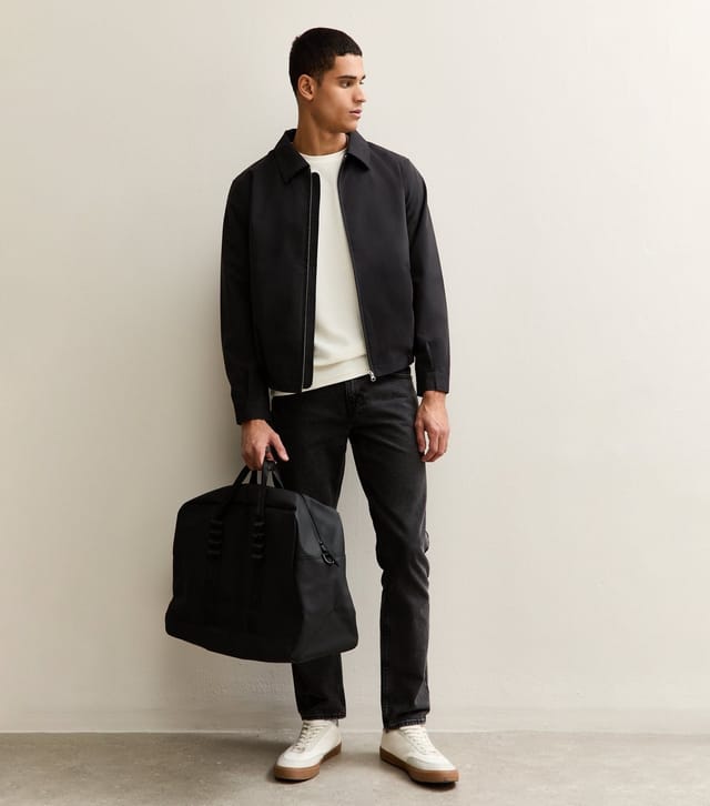 New Look Men's Black Regular Zip Up Collared Jacket New Look - 3