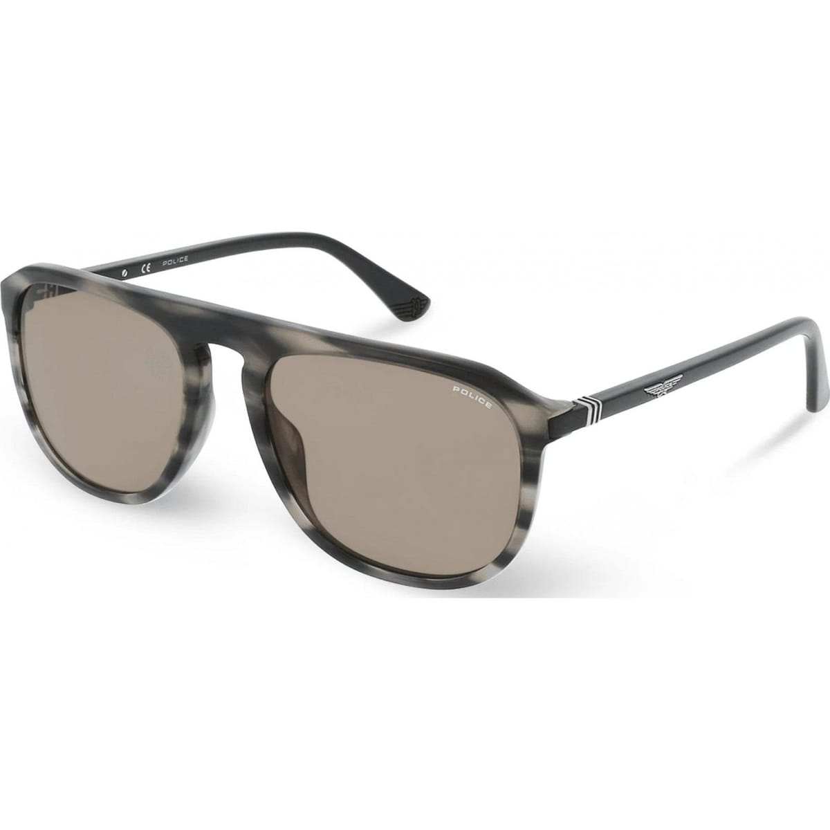 Police Police Men's SPLE06-5606K3 Square/Rectangle Sunglasses in Brown - 1