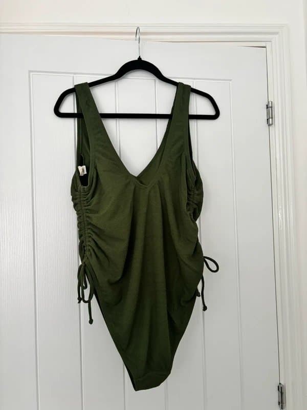 New Look New Look textured khaki swimsuit size 18