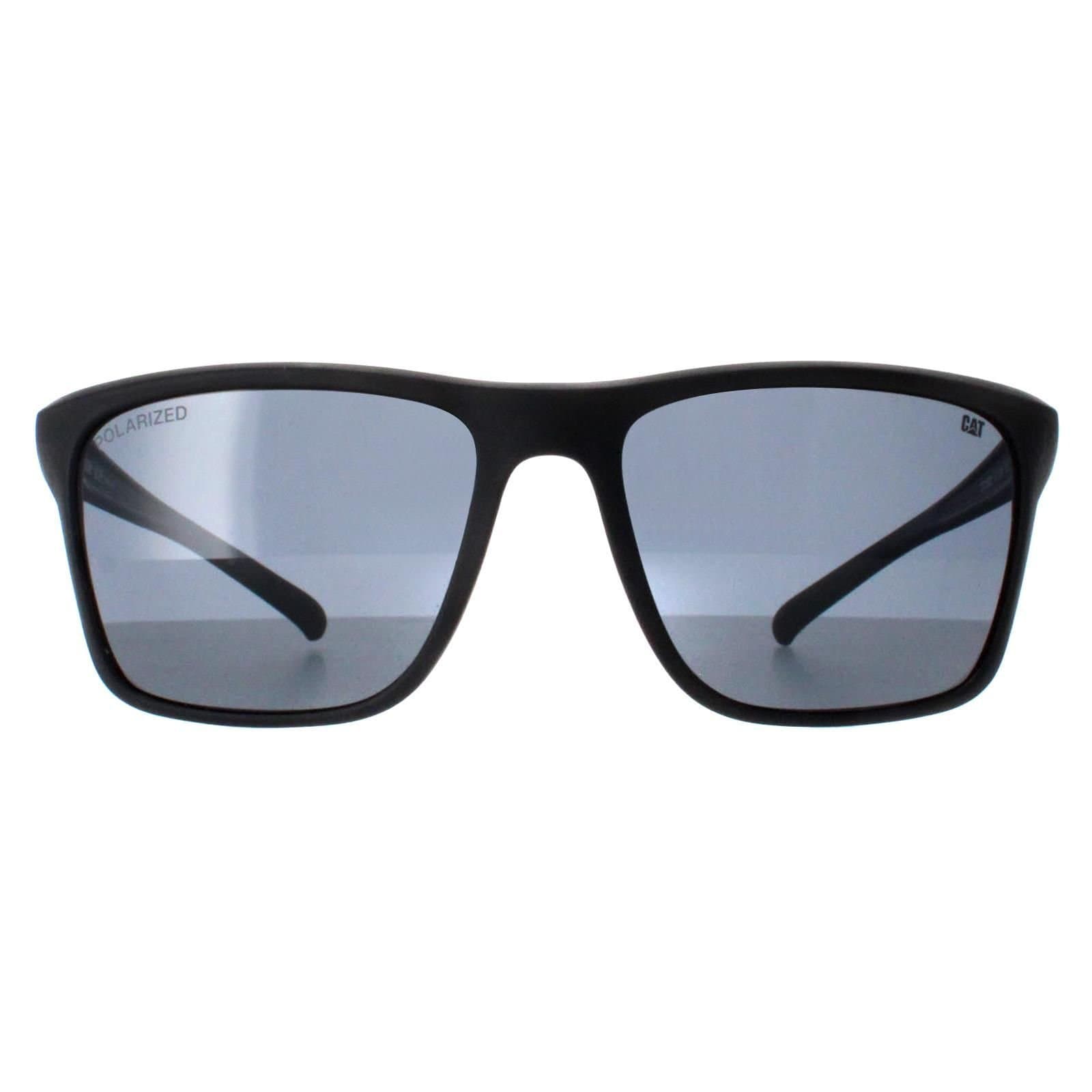 Caterpillar Caterpillar Men's Square Matte Black Smoke Polarized CTS-8012