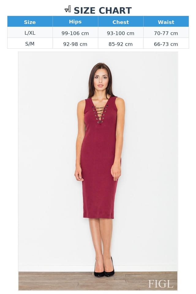 Love Lace Love Lace Women's Chic Cotton Knit Evening Dress With Tie Neck in Red - 2