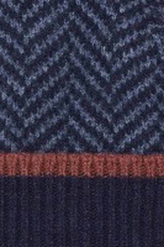 Celtic & Co Celtic & Co Men's Chevron Beanie in Dark Navy - 3