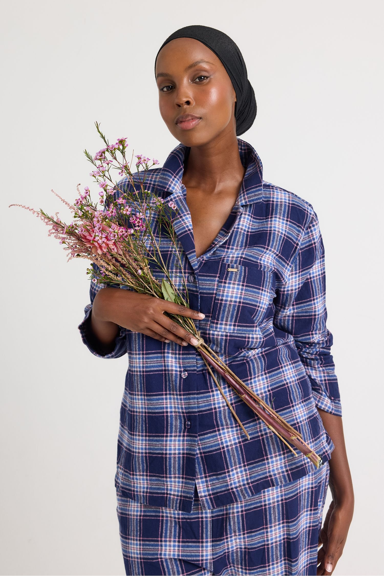 Pretty You London Pretty You London Women's Plaid Pyjama Set in Midnight - 2