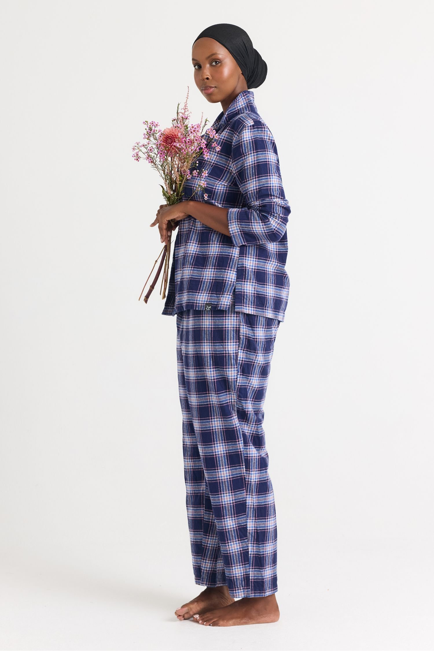 Pretty You London Pretty You London Women's Plaid Pyjama Set in Midnight - 4