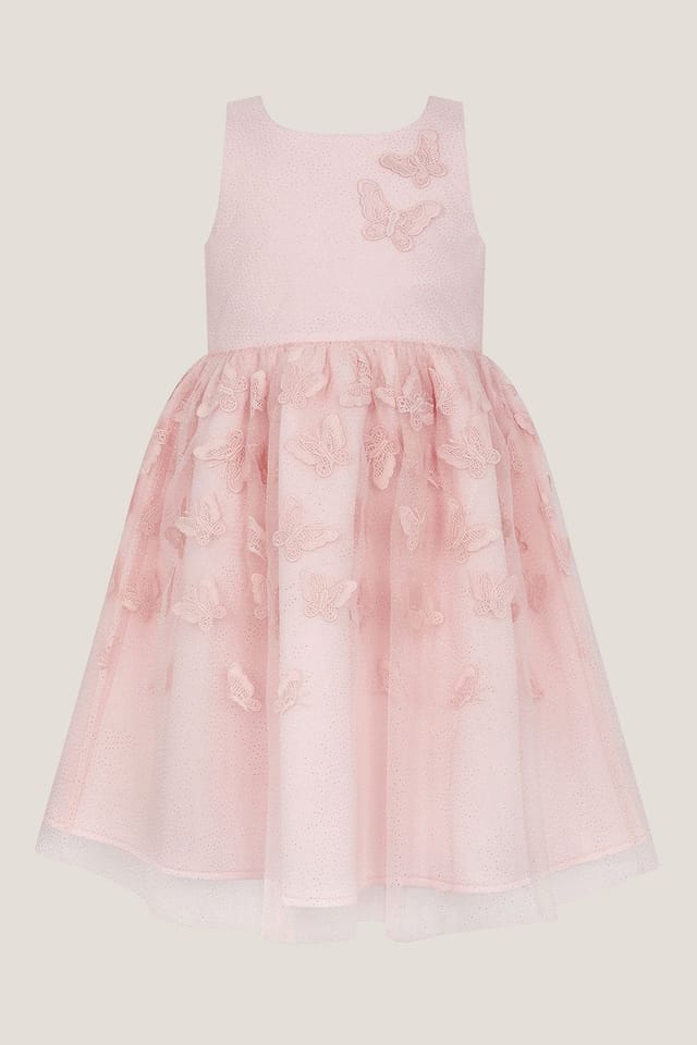 Monsoon Monsoon Women's Mapel Butterfly Tulle Dress Natural in Pink - 2