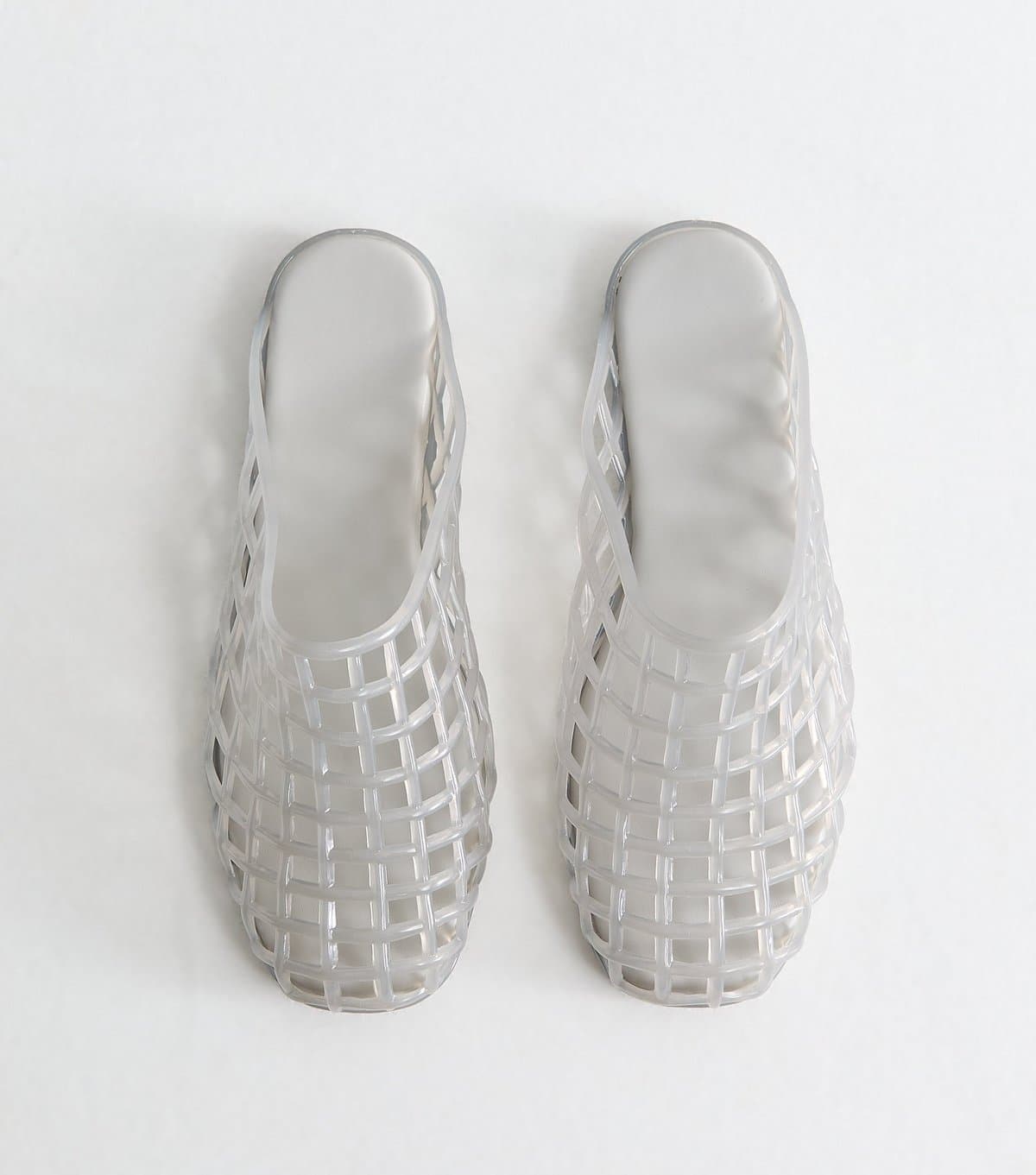 New Look Women's Grey Lattice Jelly Mules New Look