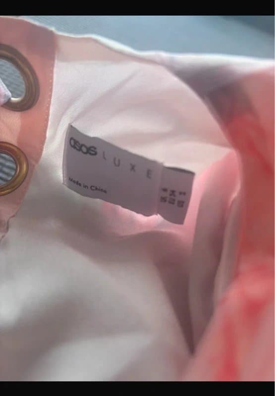 ASOS Asos luxe puff sleeve organza skater mini dress with lace up detail back in floral print