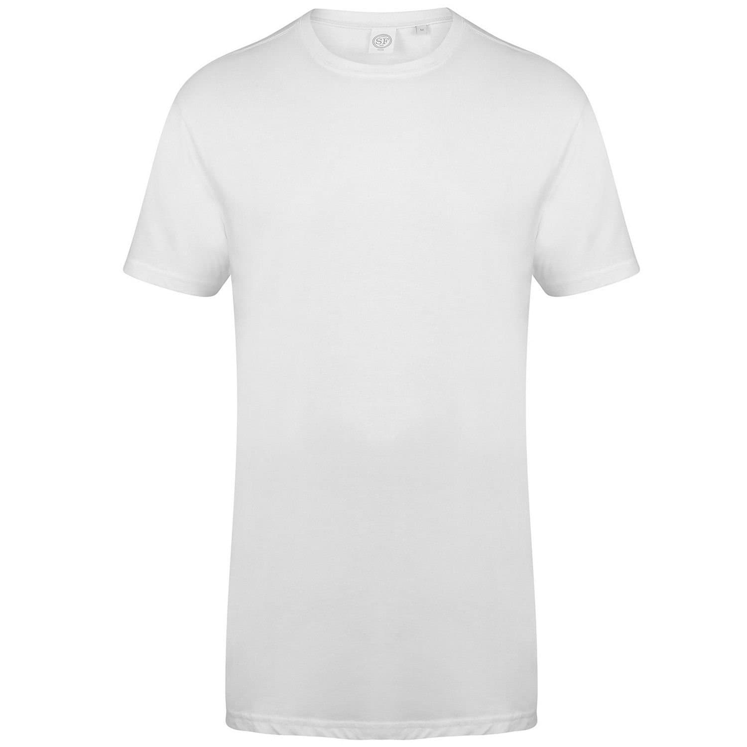SF Men SF Men White Cotton Crew Neck Short-Sleeved T-Shirt