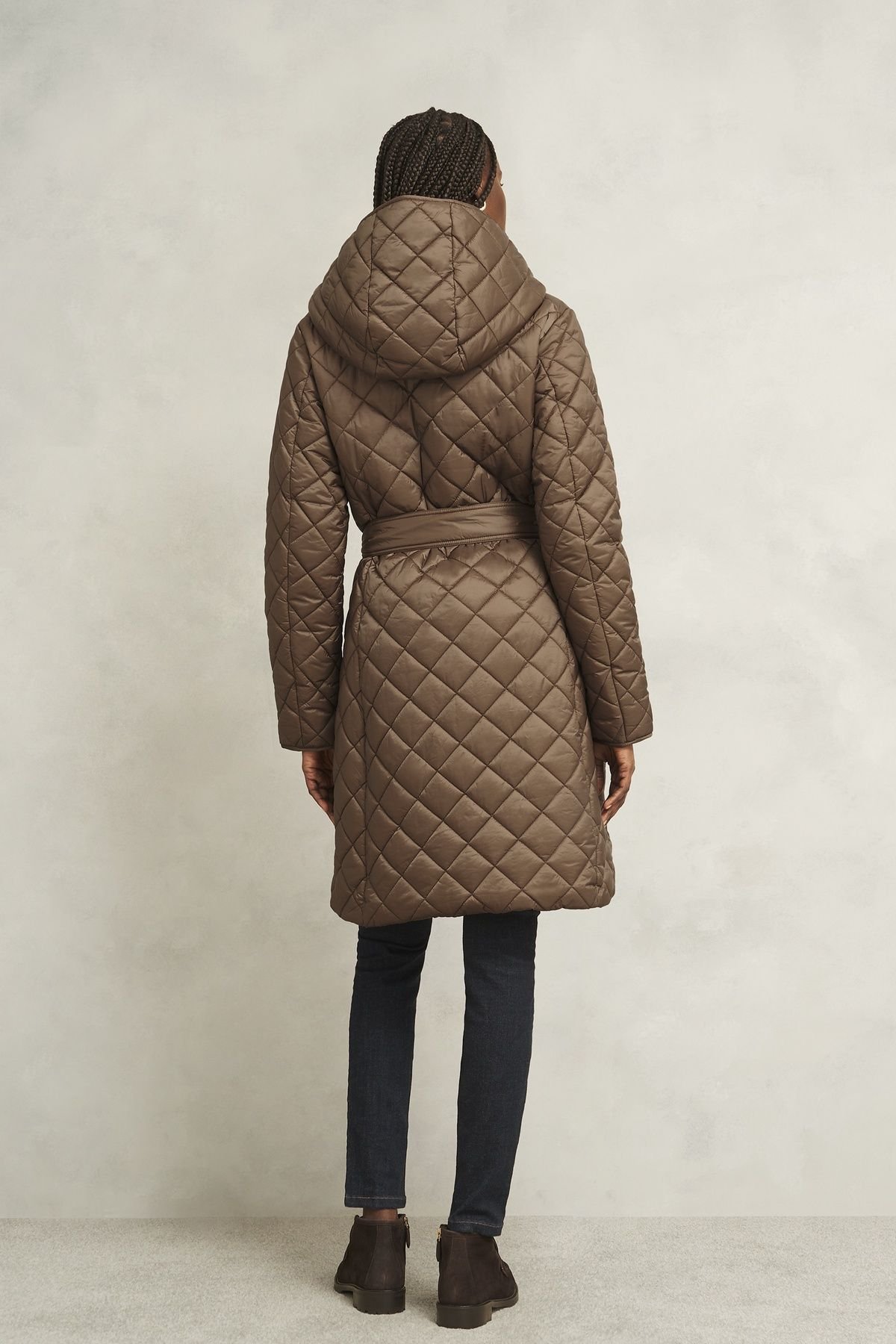 Hobbs London Hobbs London Women's Ines Hooded Puffer Coat in Chocolate - 4