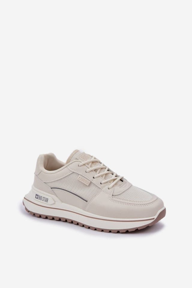 Love Lace Love Lace Women's Textile High Polly Insole Sport Everyday Sneakers in Beige - 2