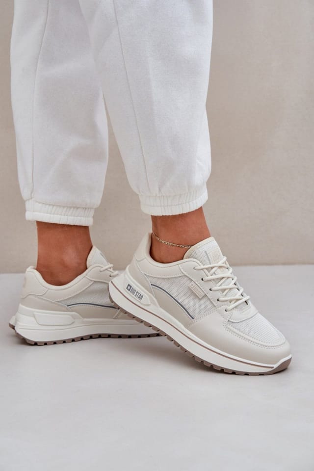 Love Lace Love Lace Women's Textile High Polly Insole Sport Everyday Sneakers in Beige - 3