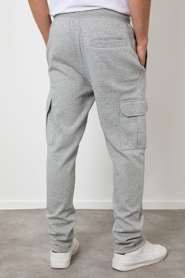 Threadbare Threadbare Men's Cargo Joggers in Light Grey - 2