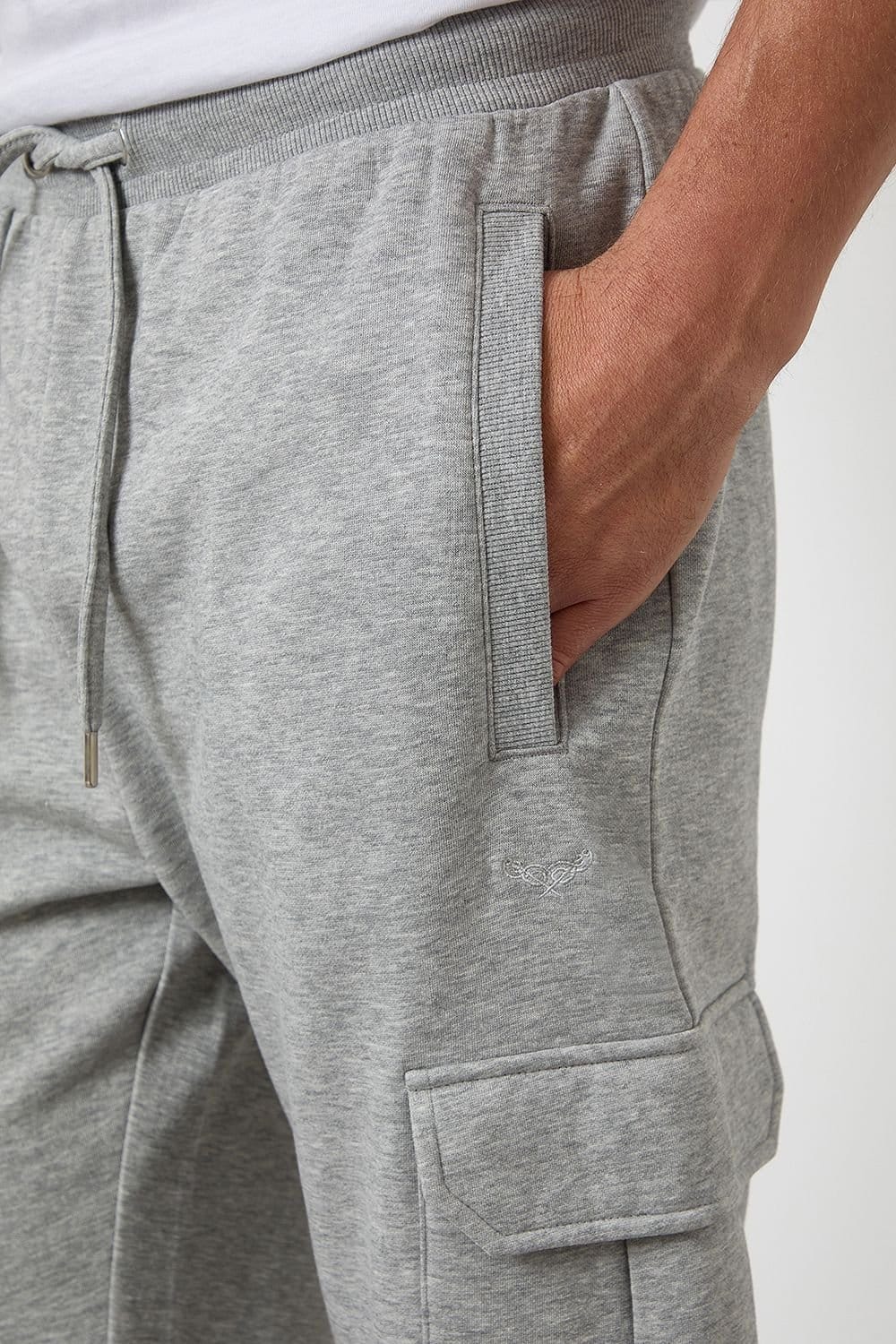 Threadbare Threadbare Men's Cargo Joggers in Light Grey - 4