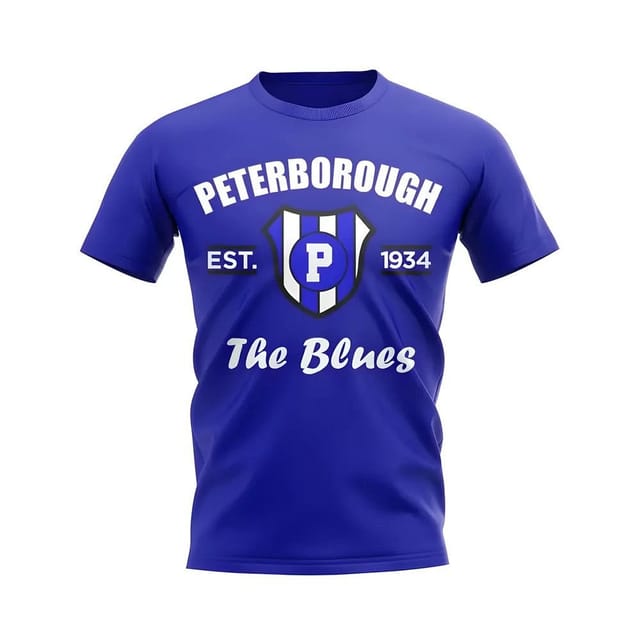 Peterborough Peterborough Men's Personalised Established Football T-Shirt in Blue - 2