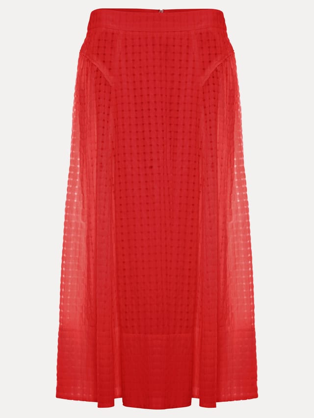 Phase Eight Phase Eight Women's Carey Textured Midi Skirt in Red - 2