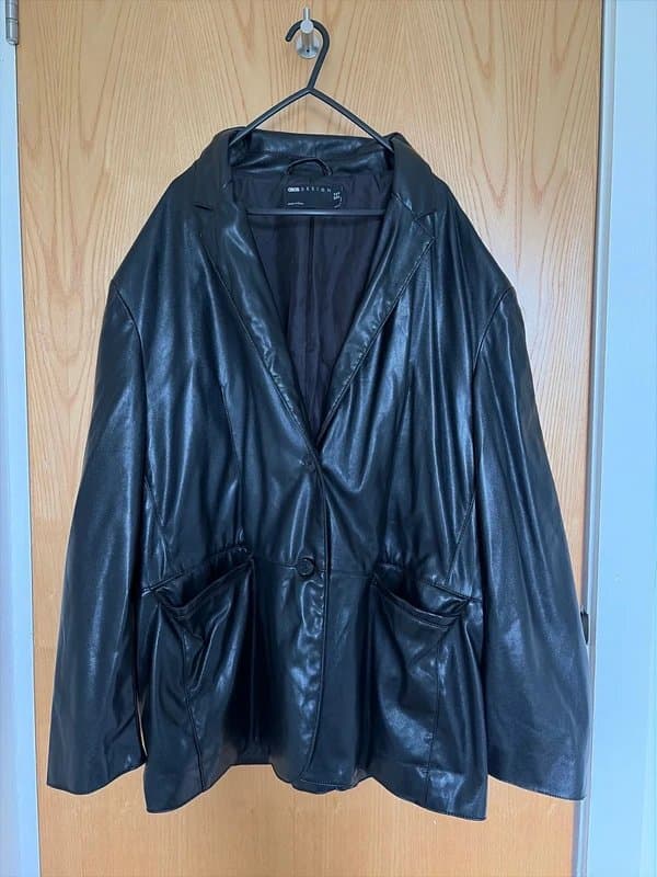 ASOS Design Black glossy leather jacket