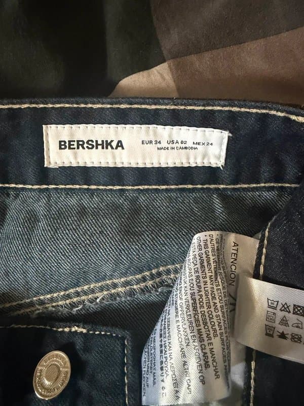 Bershka Bershka dark wash wide leg jeans