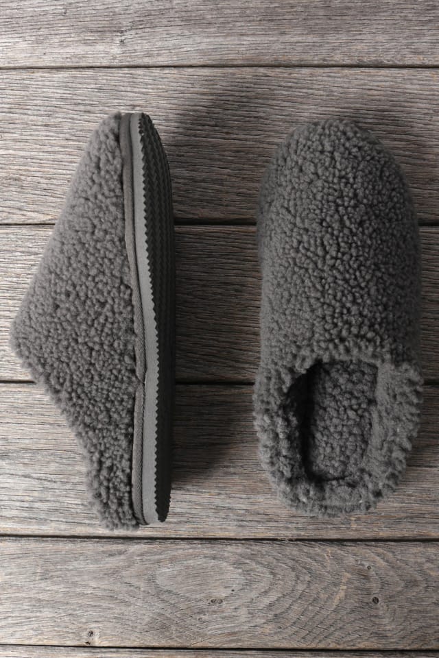 WoolOvers WoolOvers Women's Curly Sheepskin Mule in Grey - 2