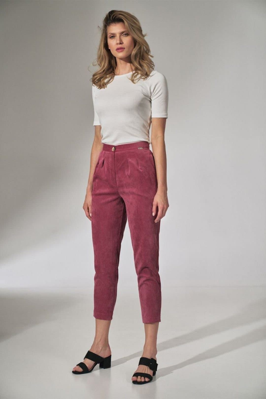 Love Lace Love Lace Pink Corduroy Tapered Trousers