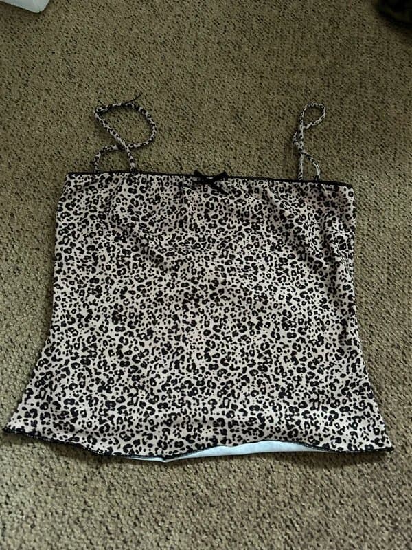 Bershka Leopard print strap top