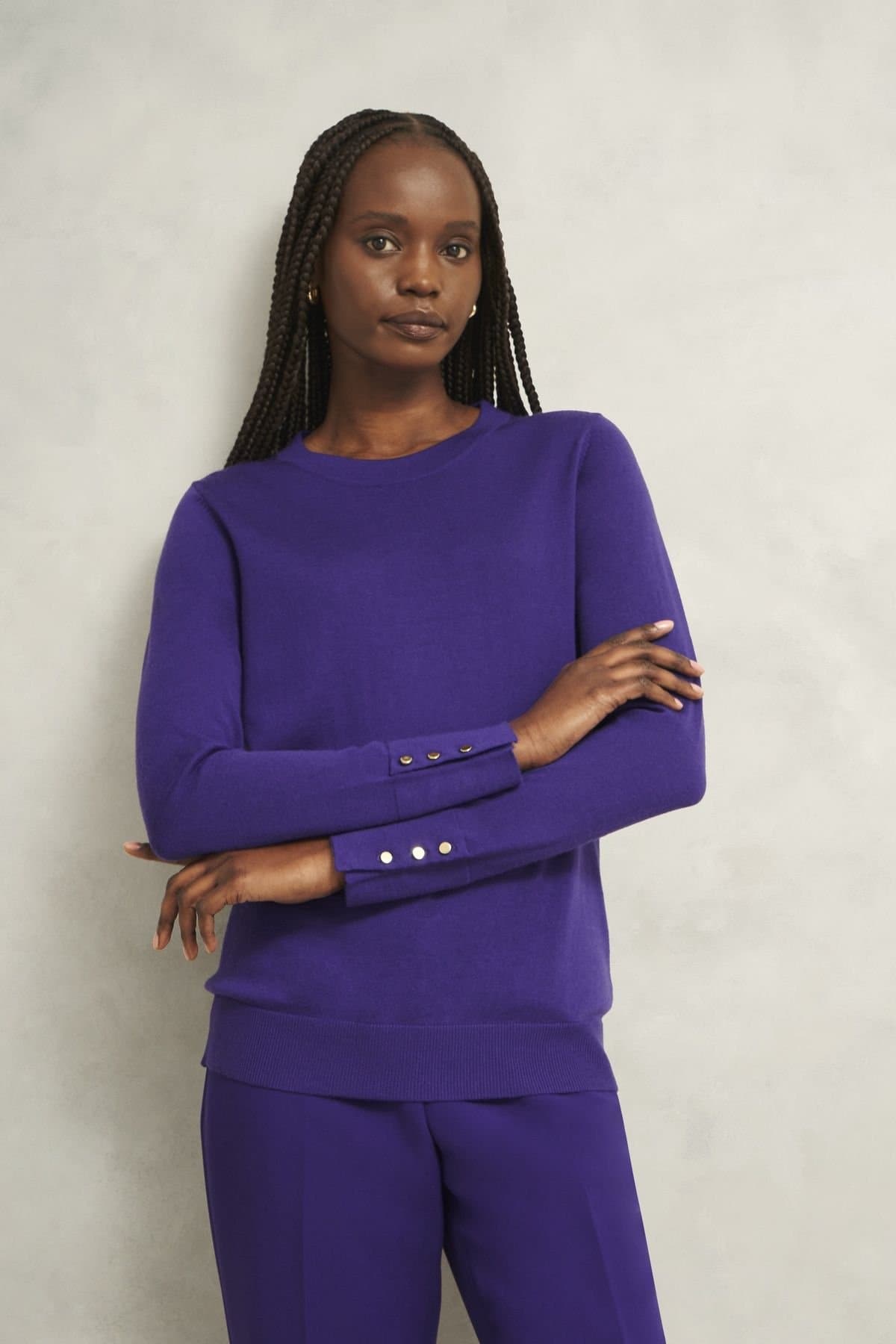 Hobbs London Hobbs London Women's Penny Merino Jumper in Grape