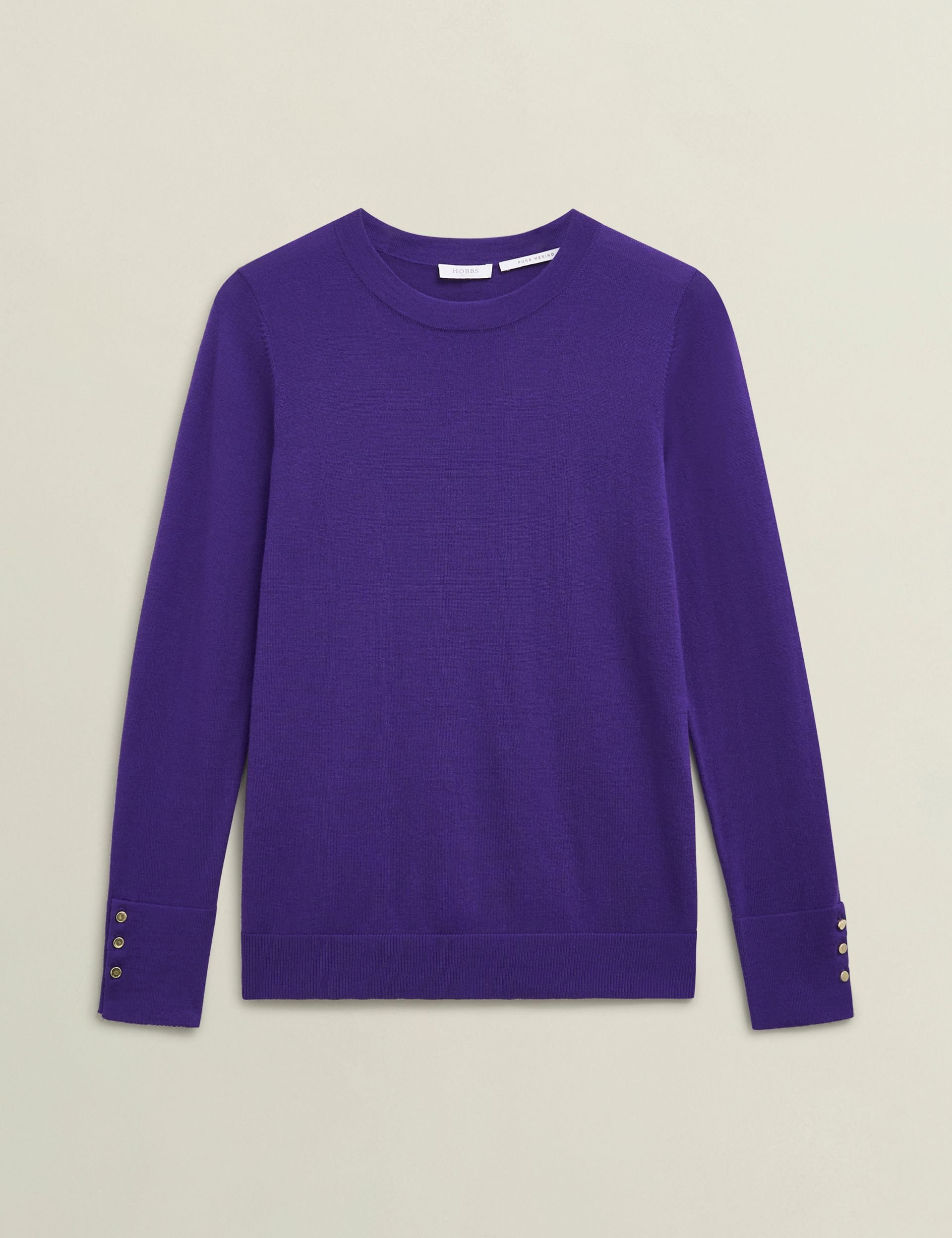 Hobbs London Hobbs London Women's Penny Merino Jumper in Grape - 2