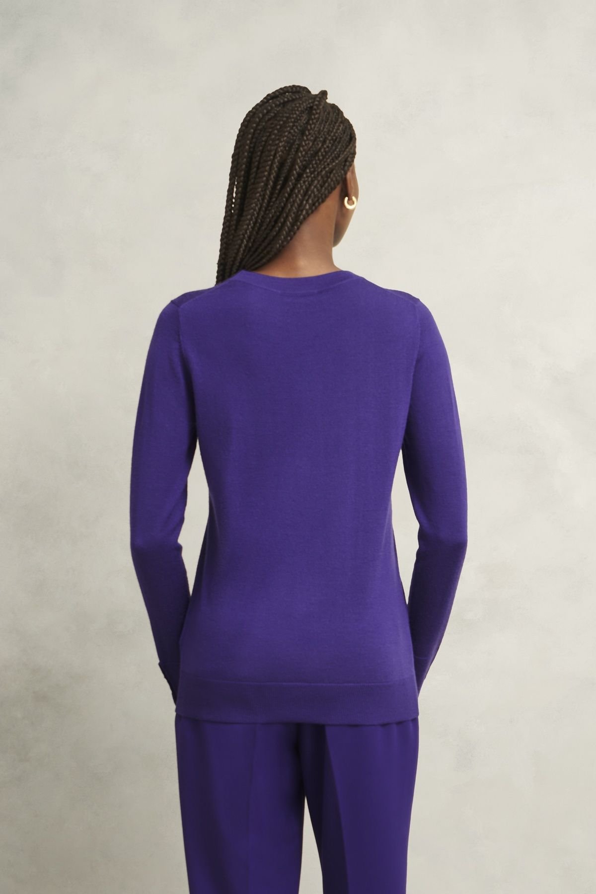 Hobbs London Hobbs London Women's Penny Merino Jumper in Grape - 4