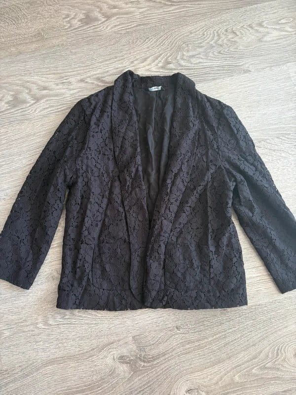 George Black Floral Lace Blazer Jacket UK 12