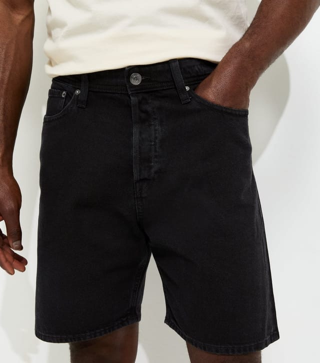 jack & jones Men's Black Regular Denim Shorts Jack & Jones New Look - 2