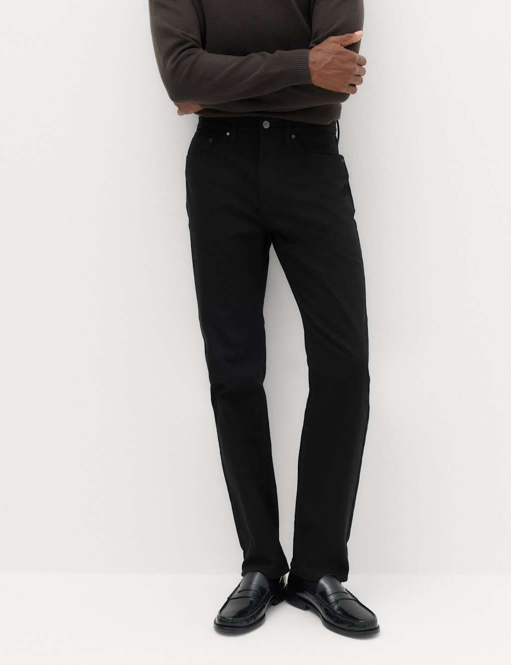 Marks & Spencer M&S Straight Fit Stretch Jeans Black/Black