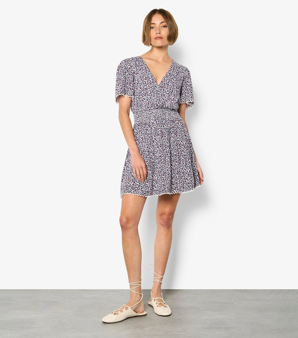 Apricot Women's Purple Ditsy Floral Wrap Mini Dress Apricot New Look - 2