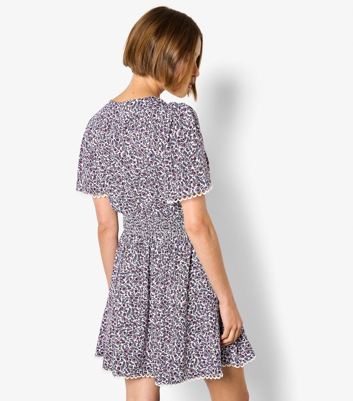 Apricot Women's Purple Ditsy Floral Wrap Mini Dress Apricot New Look - 3