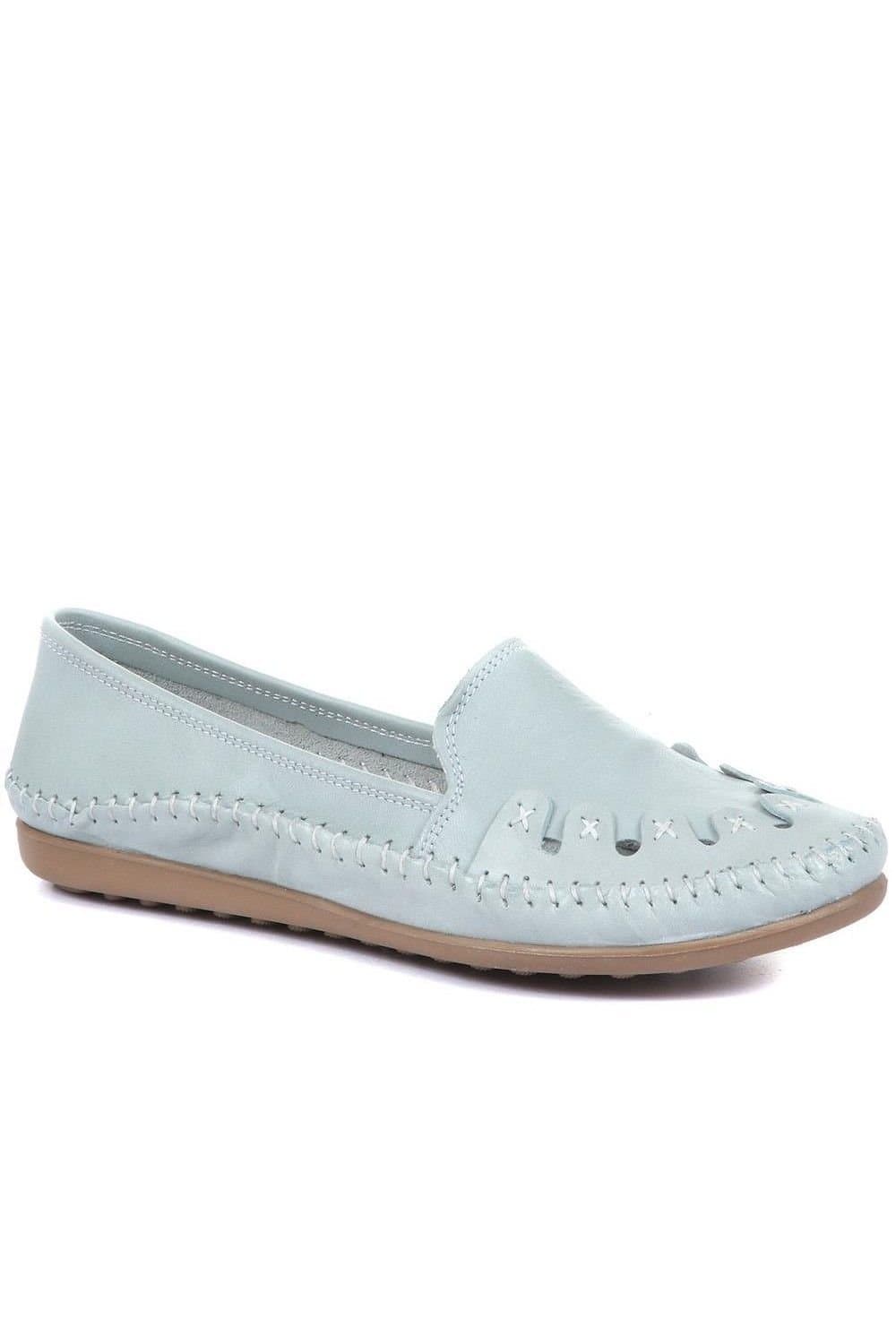 Pavers Pavers Pale Blue Leather Slip-On Pumps