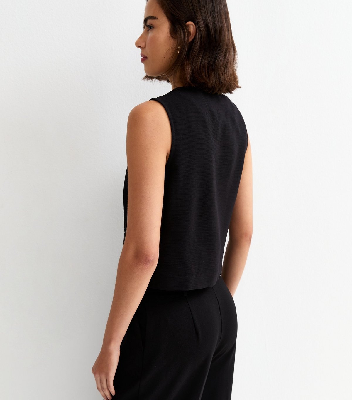 New Look Women's Black Shell Button Waistcoat New Look - 4