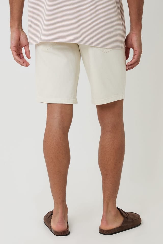 Threadbare Threadbare Men's Turn Up Denim Shorts in Natural - 2