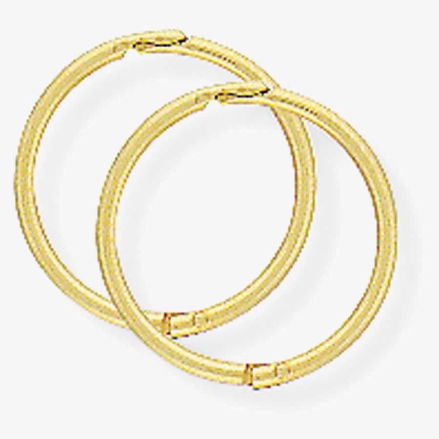 T.H.Baker T.H.Baker Women's 9ct 11mm Hinged Sleeper Hoops SE953 in Gold