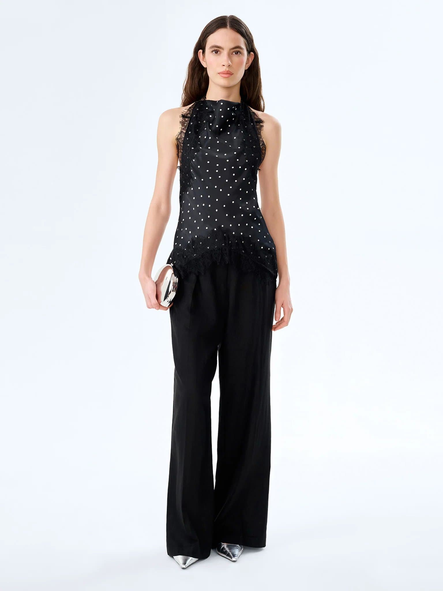 OMNES Jayne Top in Black Polka Dot