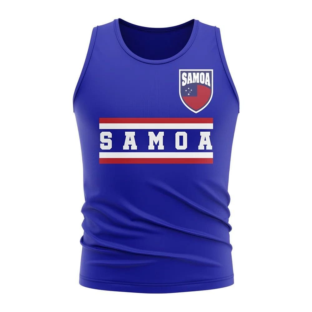 Samoa Samoa Men's Mens Core Football Country Sleeveless Tee Royal in Blue - 1