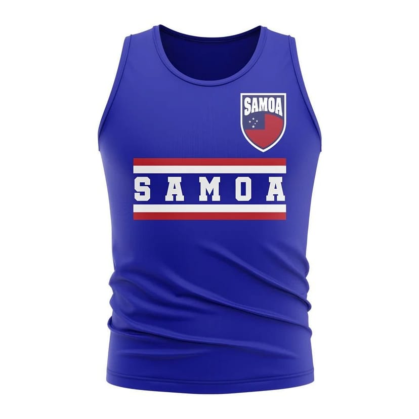 Samoa Samoa Men's Mens Core Football Country Sleeveless Tee Royal in Blue - 1