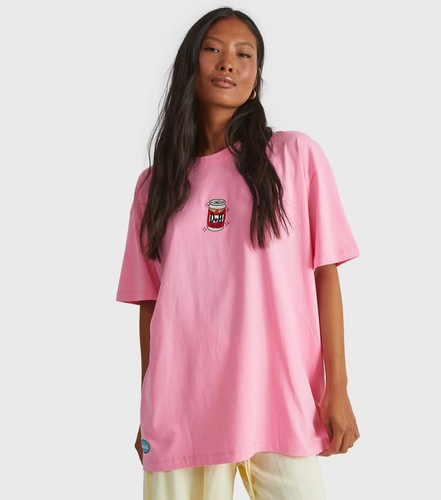Skinnydip Women's Pink The Simpsons Get Duffed Print T-Shirt Skinnydip New Look - 2